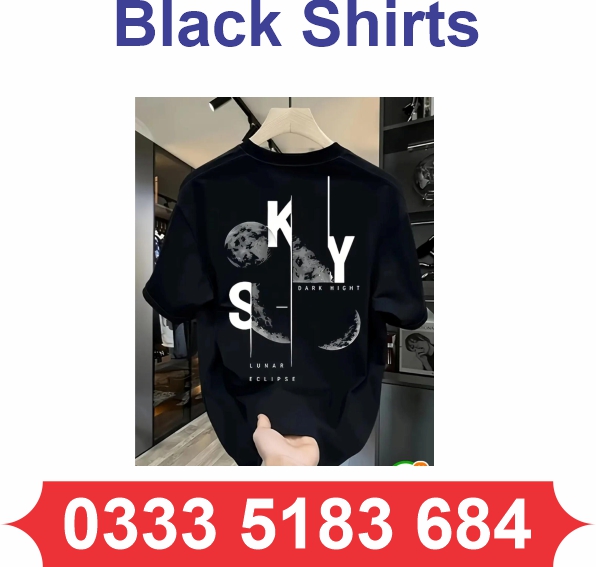 Round Neck Black T-Shirt